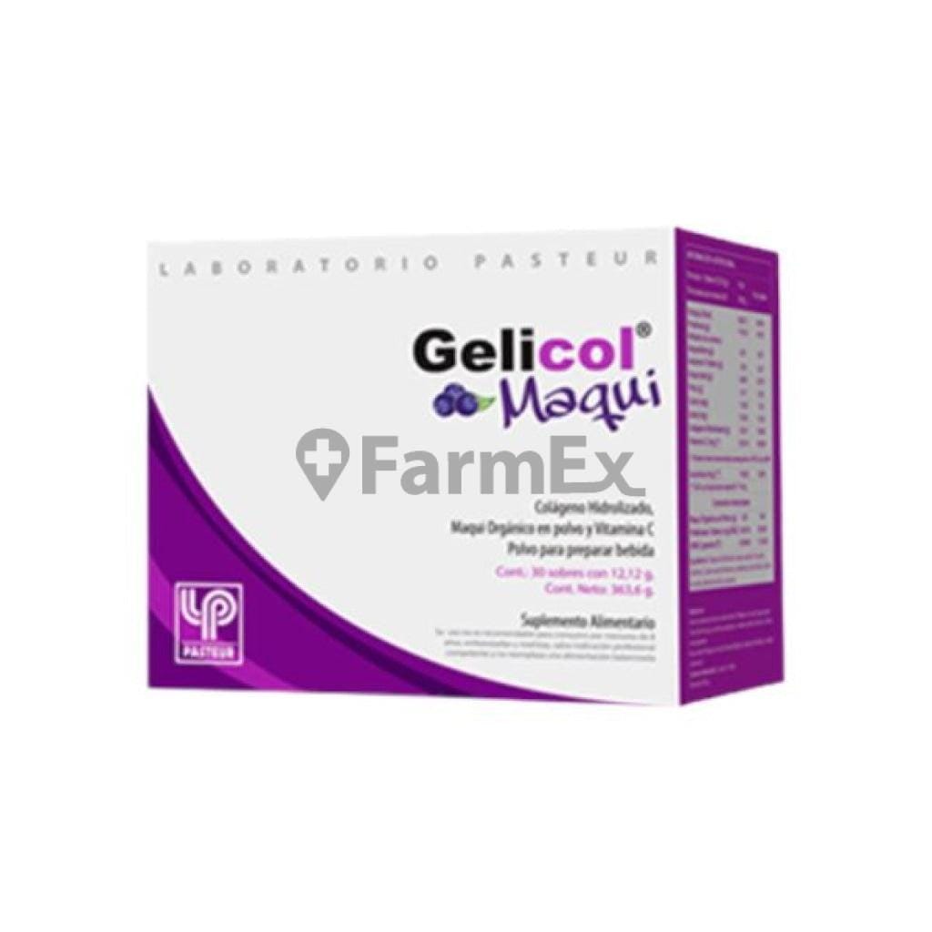 Gelicol Colágeno en Polvo Maqui 10 g x 30 sobres Farmex-MiaHealth-Persistente